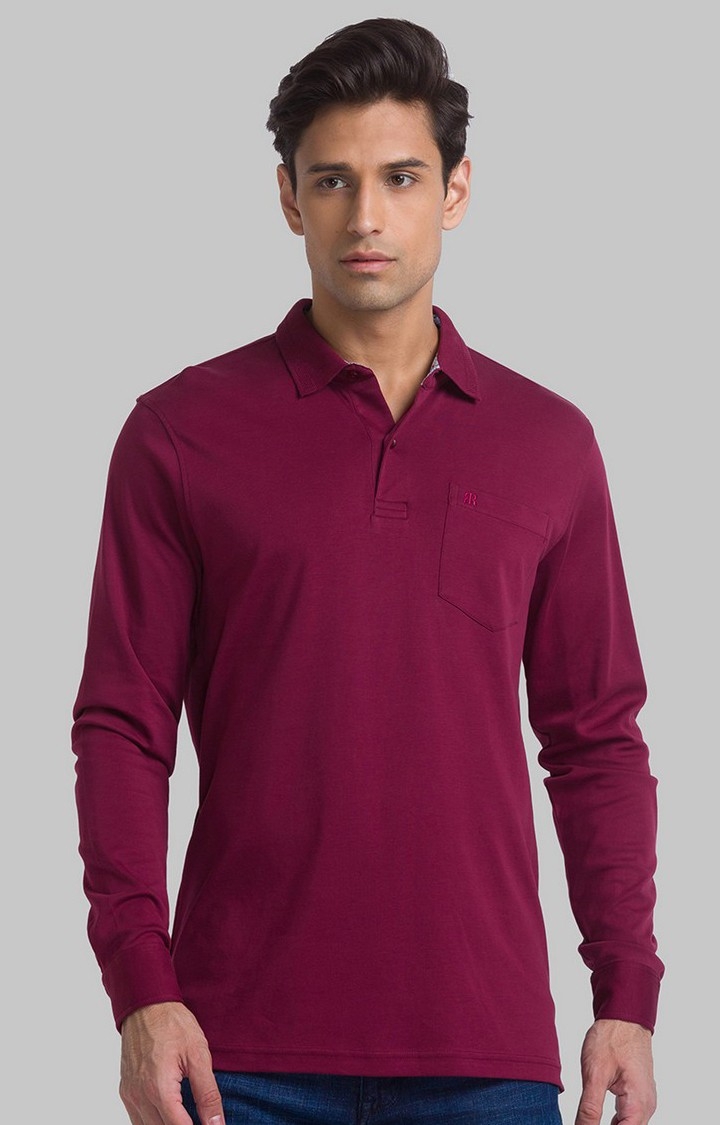 Raymond Contemporary Fit Red T-Shirt For Men