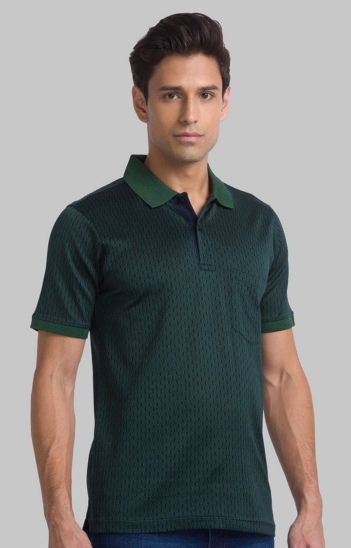 Raymond | Raymond Contemporary Fit Green T-Shirt For Men 2