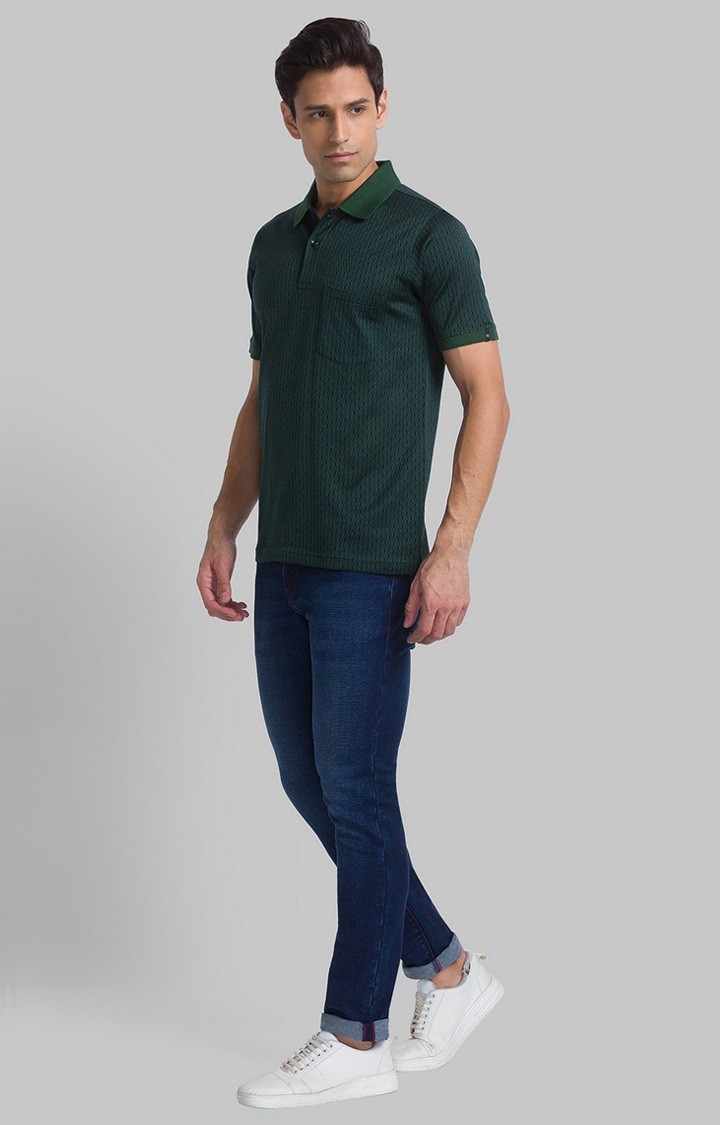 Raymond | Raymond Contemporary Fit Green T-Shirt For Men 1