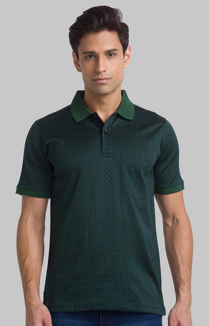 Raymond | Raymond Contemporary Fit Green T-Shirt For Men 0