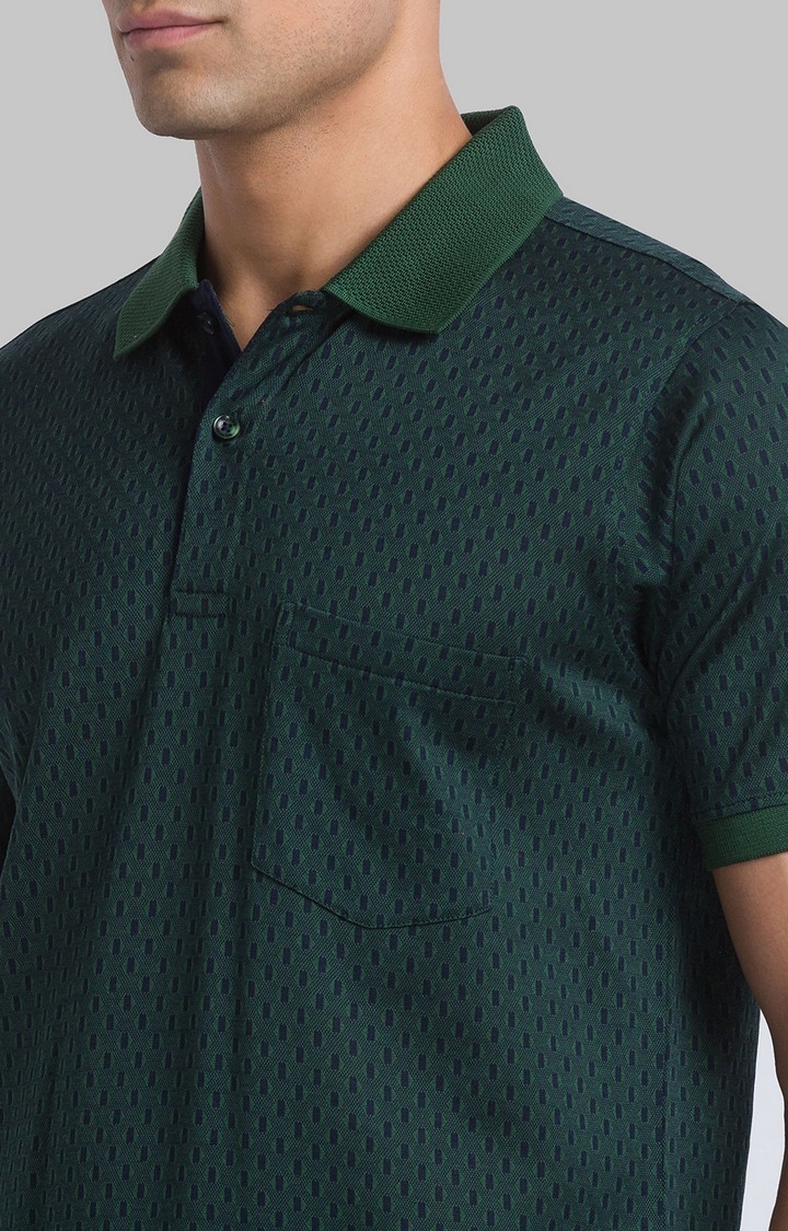 Raymond | Raymond Contemporary Fit Green T-Shirt For Men 5