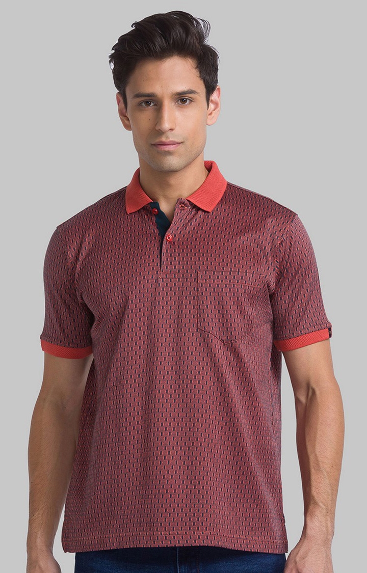 Raymond | Raymond Contemporary Fit Red T-Shirt For Men