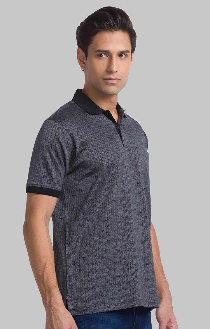 Raymond Contemporary Fit Black T-Shirt For Men