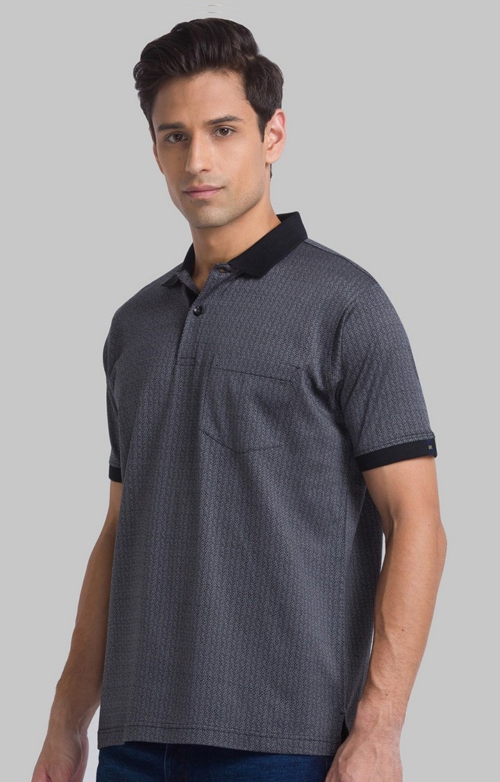 Raymond Contemporary Fit Black T-Shirt For Men