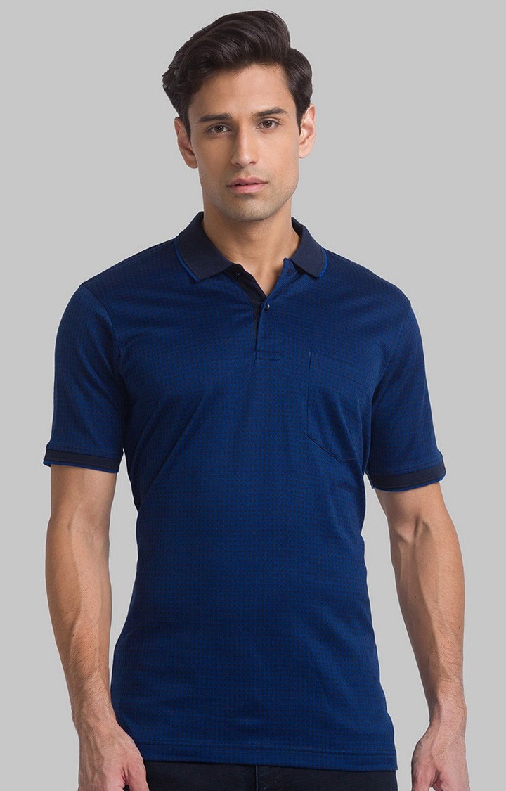Raymond | Raymond Contemporary Fit Blue T-Shirt For Men