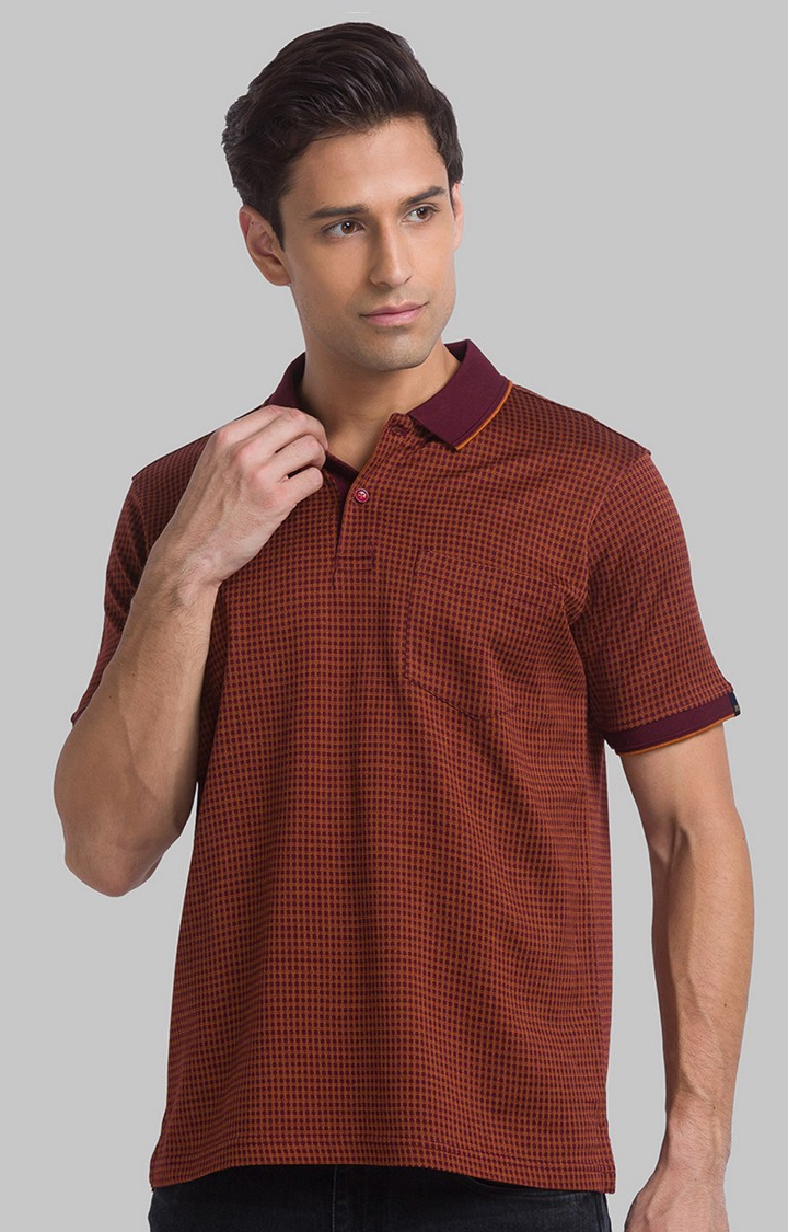 Raymond | Raymond Contemporary Fit Red T-Shirt For Men