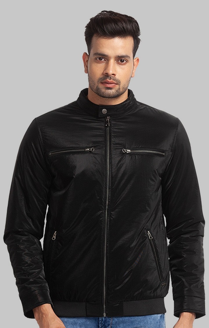 Park Avenue Regular Fit Black Activewear Jackets For Men