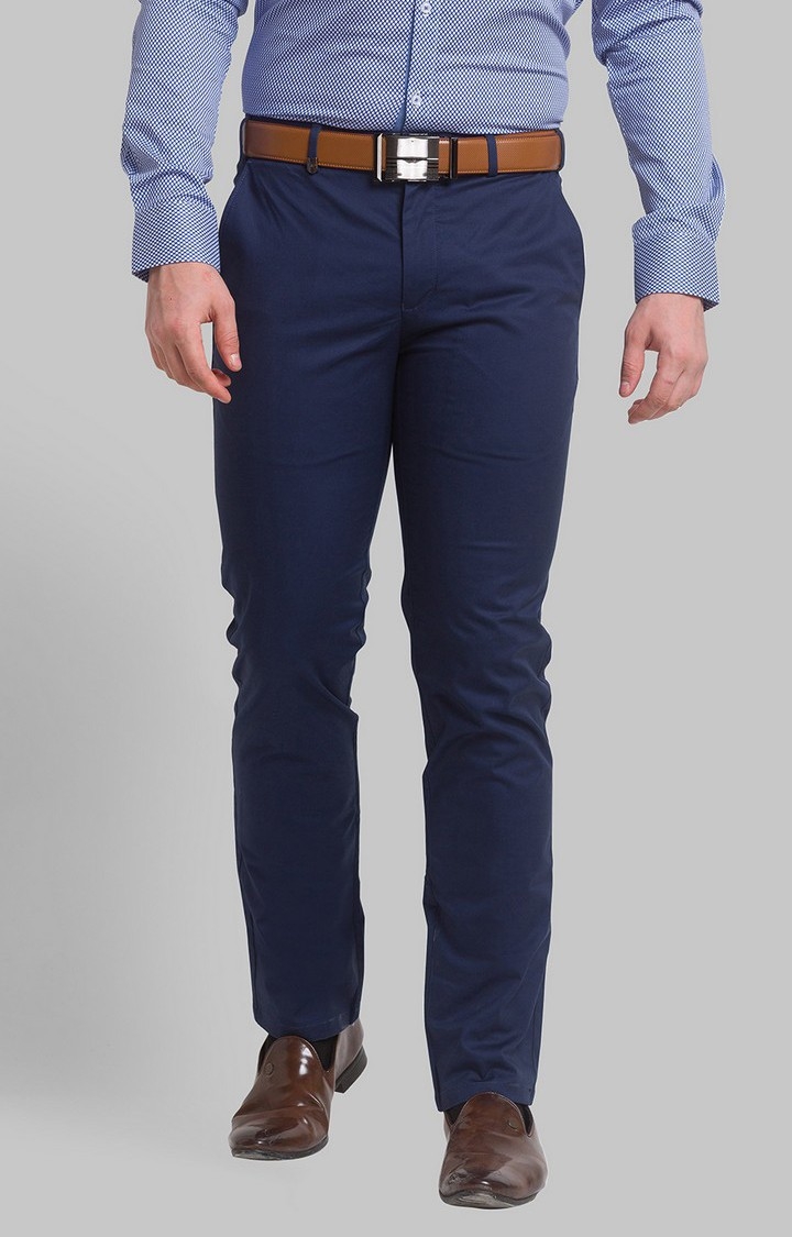 Park Avenue | Park Avenue Super Slim Fit Blue Formal Trouser For Men