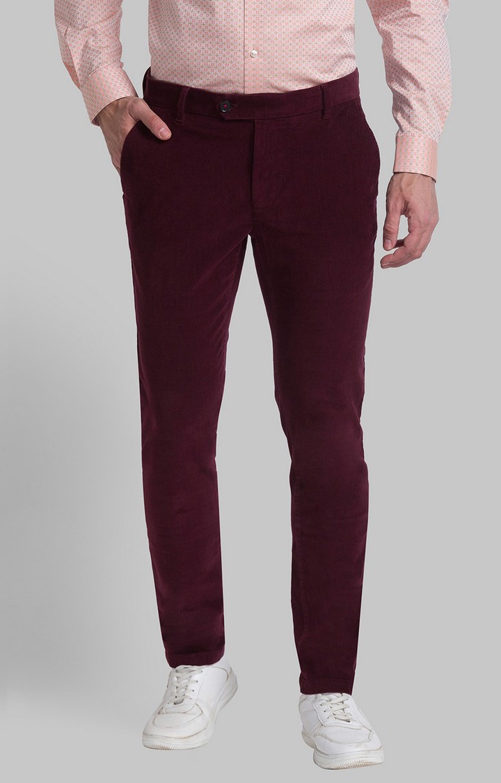 Raymond | Raymond Slim Fit Red Casual Pant For Men