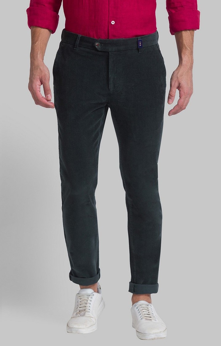 Raymond Slim Fit Green Casual Pant For Men