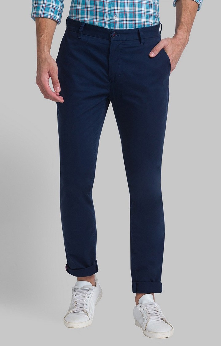 Raymond Slim Fit Blue Casual Pant For Men