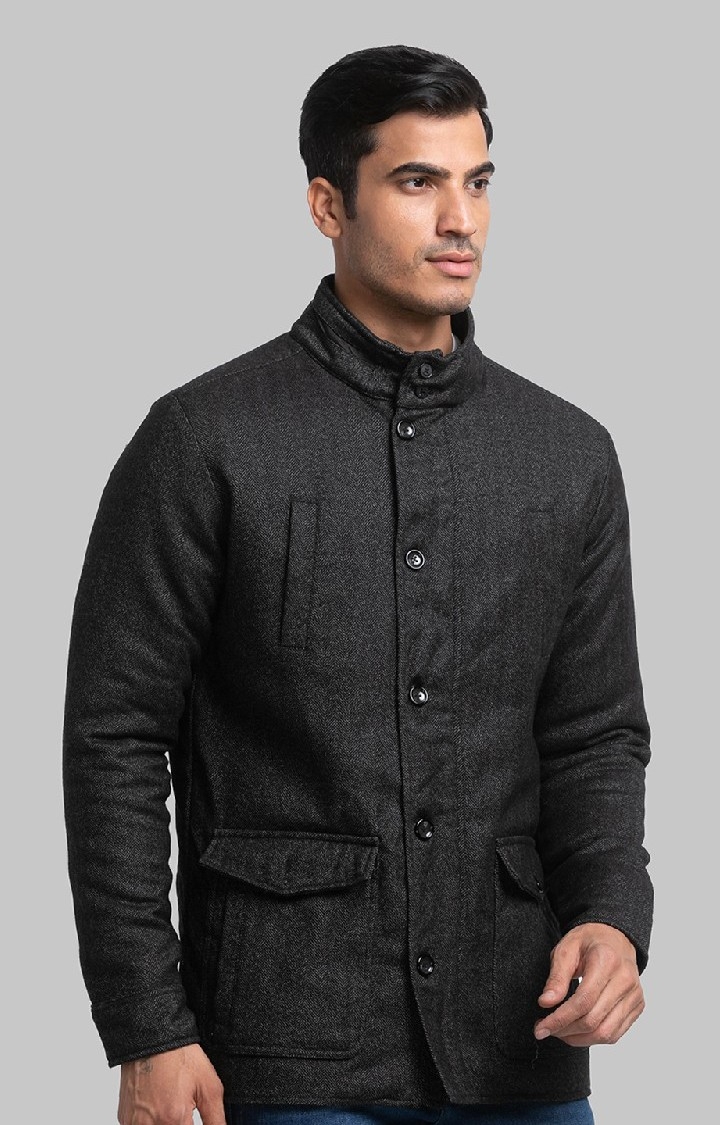 Raymond Contemporary Fit Black Activewear Jackets For Men