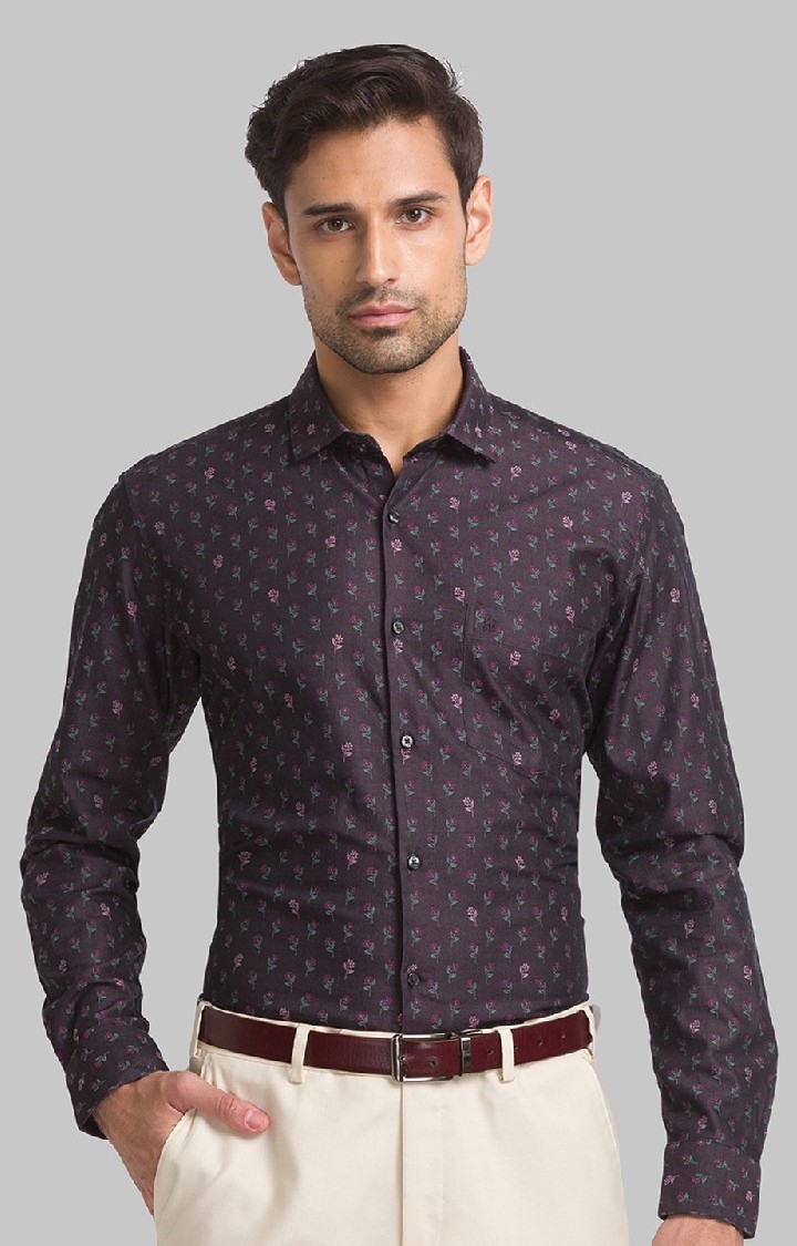 Raymond | Raymond Green Jacquard Contemporary Fit Casual Shirts For Men