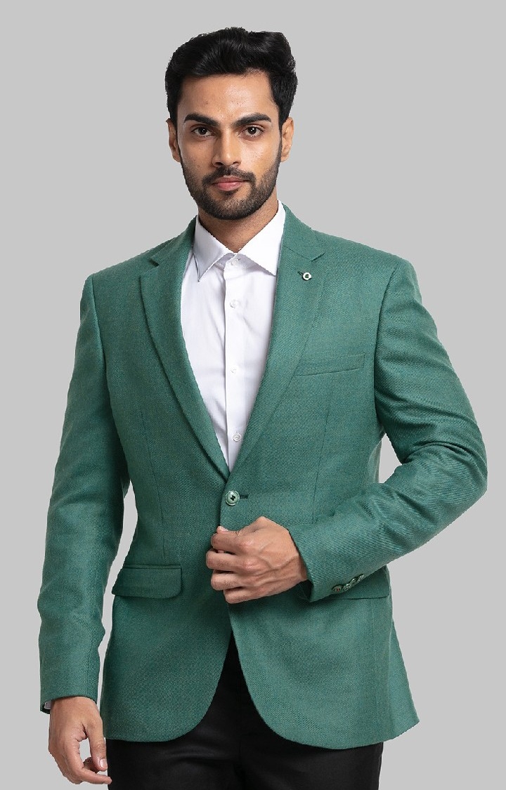 Raymond | Raymond Contemporary Fit Green Blazer For Men