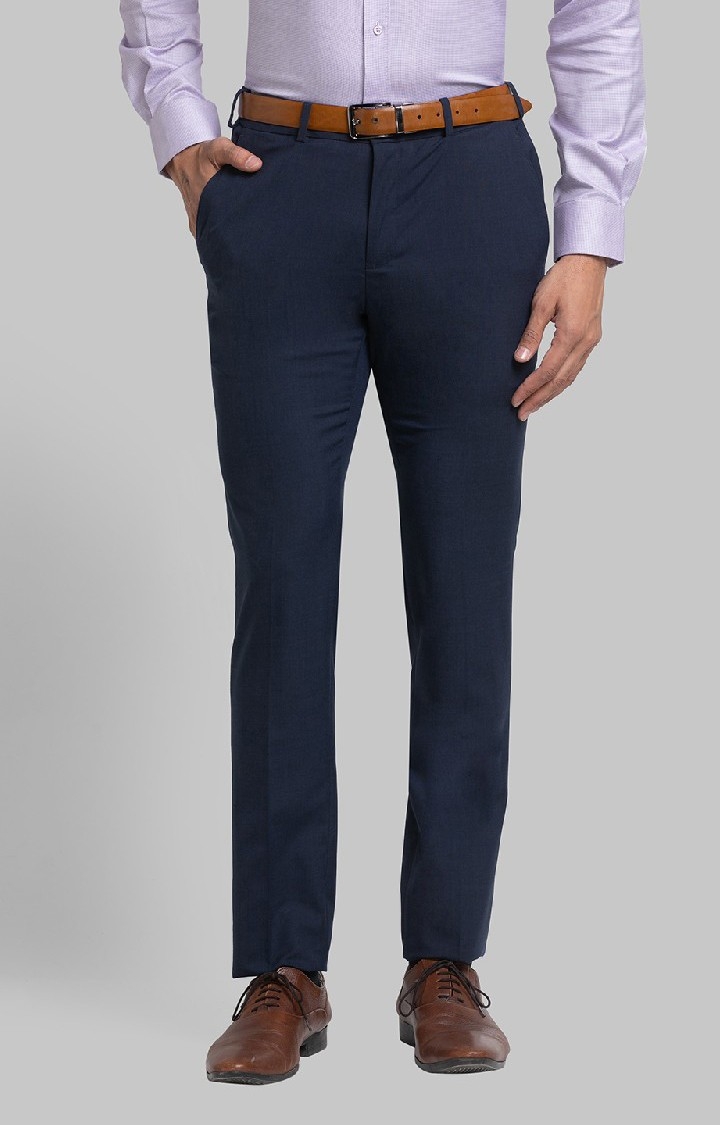 Raymond | Raymond Slim Fit Blue Formal Trouser For Men