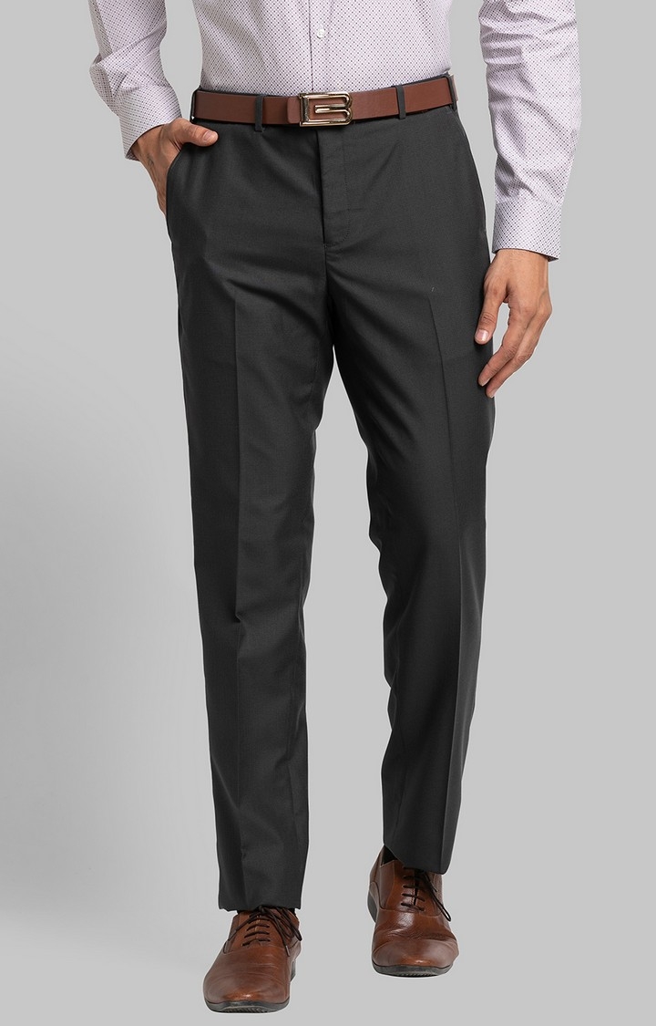 Raymond | Raymond Contemporary Fit Grey Formal Trouser For Men