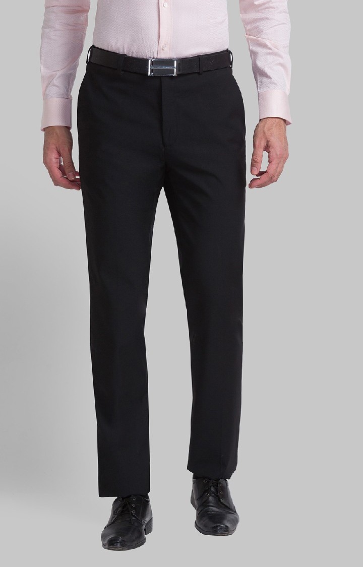 Raymond Contemporary Fit Black Formal Trouser For Men