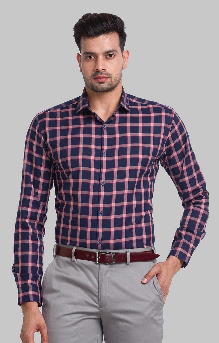 Park Avenue | Park Avenue Red Checks Slim Fit Casual Shirts For Men