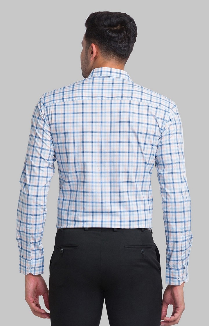 Park Avenue Red Checks Slim Fit Casual Shirts For Men