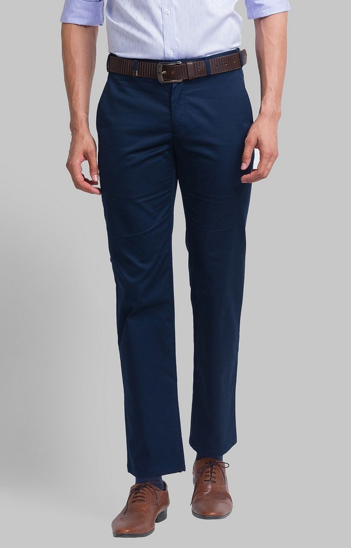 Park Avenue | Park Avenue Super Slim Fit Blue Formal Trouser For Men