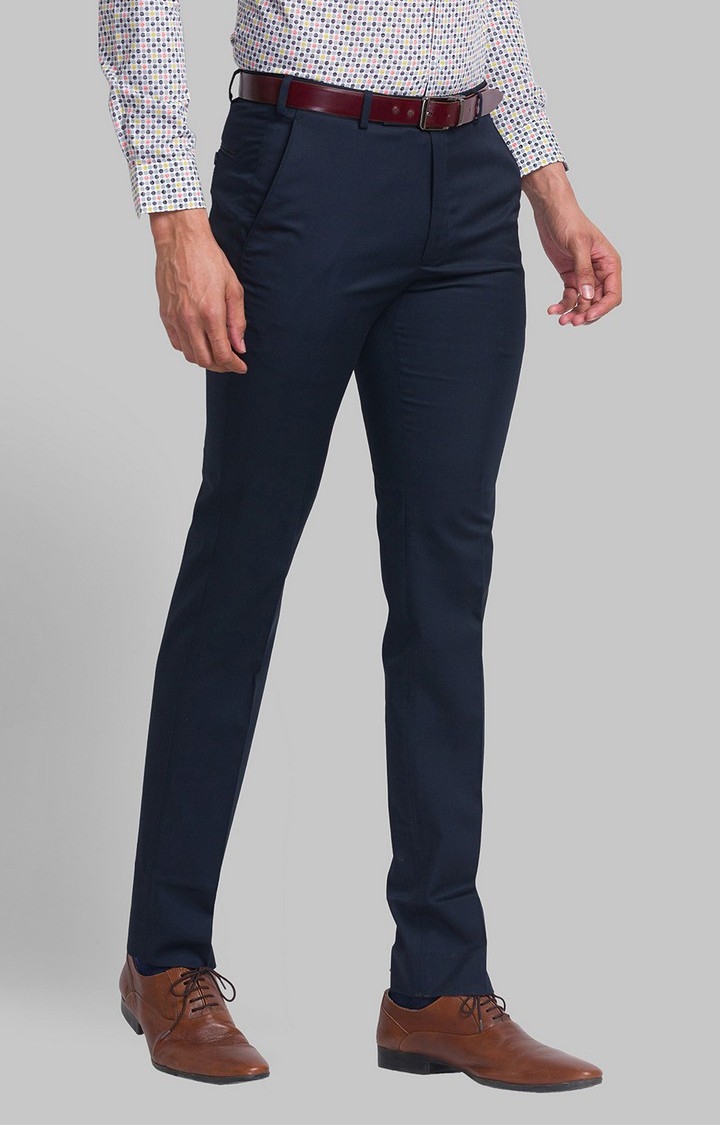 Park Avenue Super Slim Fit Blue Formal Trouser For Men
