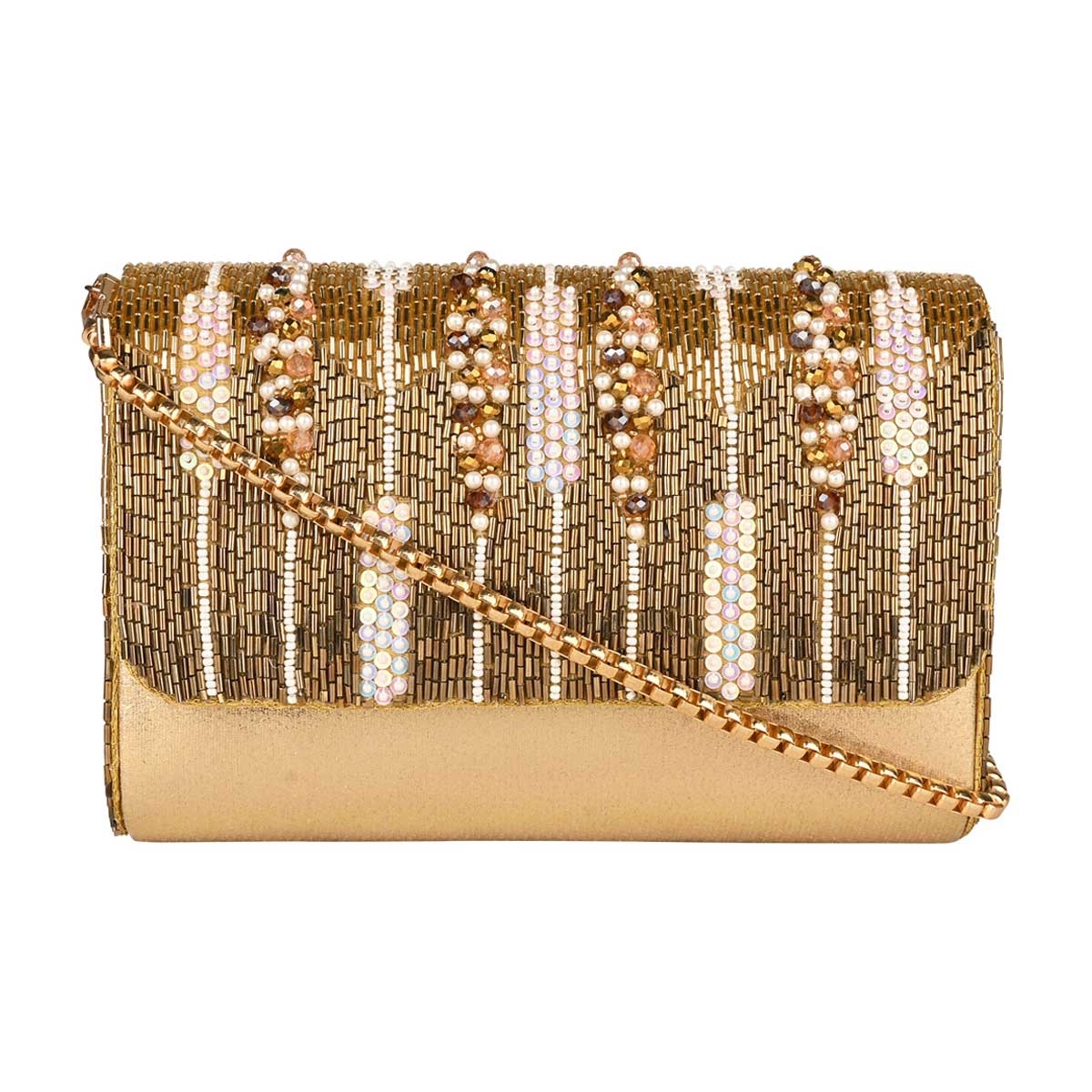 Rocia | Rocia Gold Embroidered Box Bag