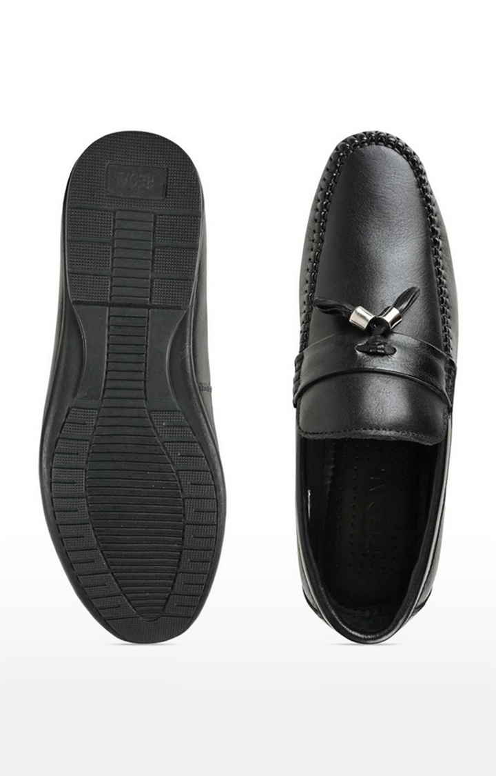 Men's Black Leather Loafers