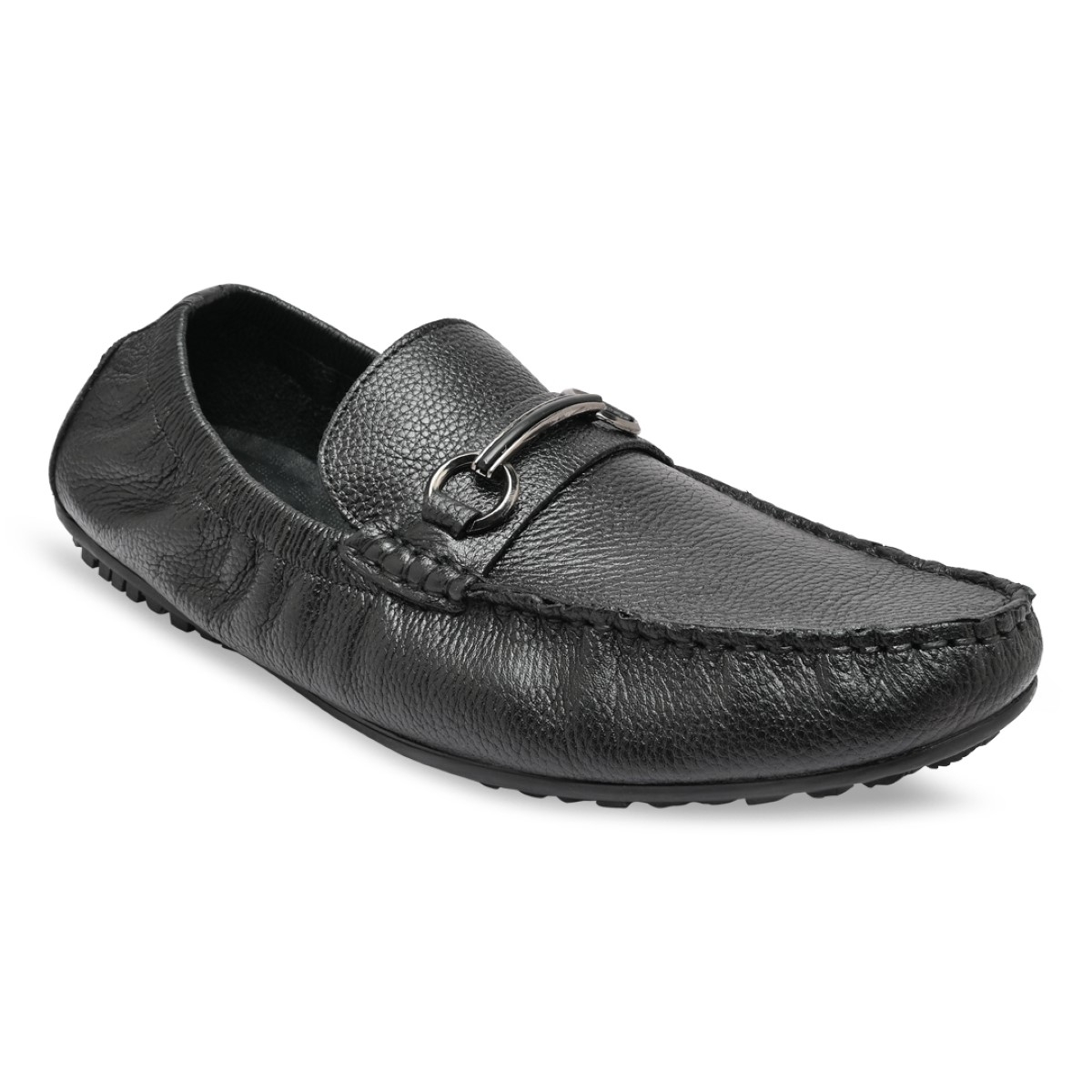 Imperio By Regal Black Men Casual Leather Loafers