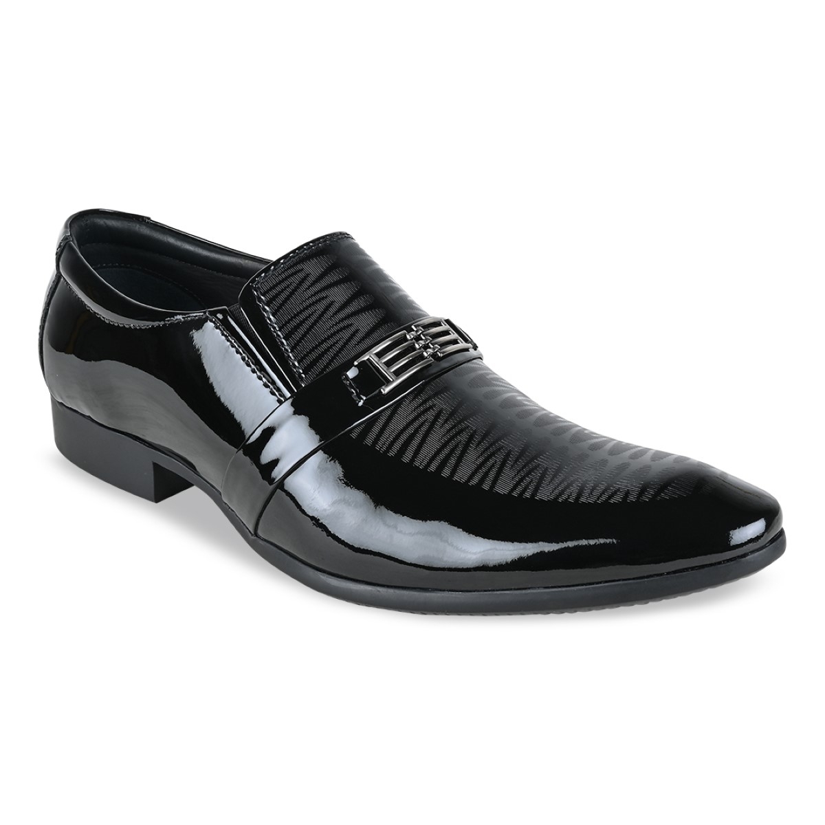 Imperio By Regal Black Men Patent Leather Formal Slip Ons