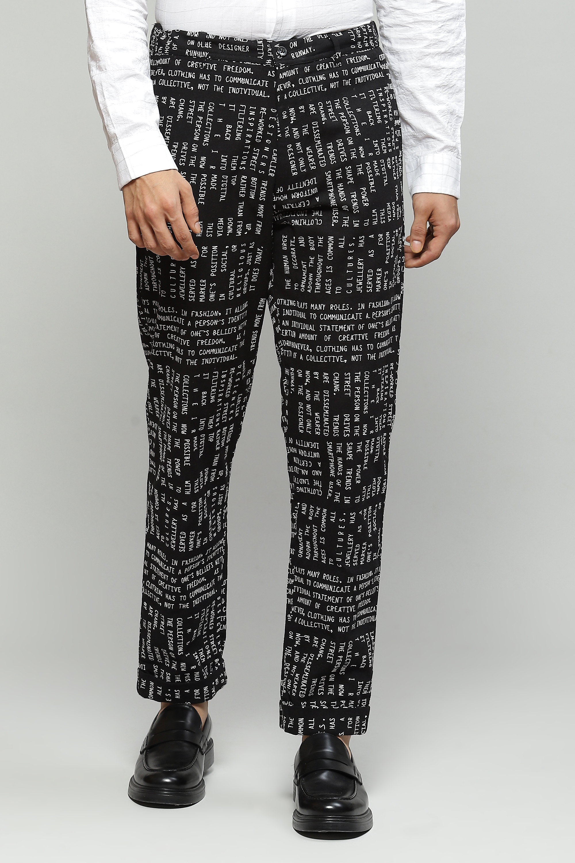ABRAHAM AND THAKORE | Calligraphy Embroidered Pant