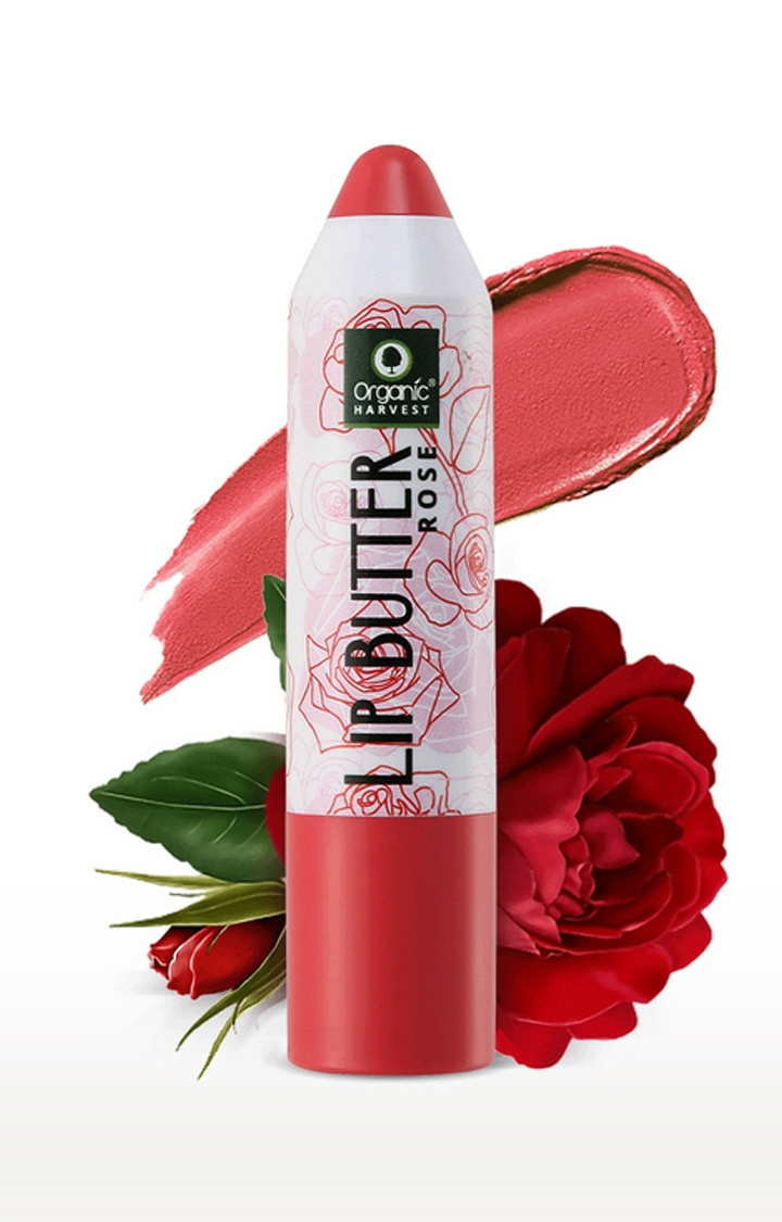 Organic Harvest | Organic Harvest Lip Butter Rose with Moisturizing Balm for Dry and Chapped Lips, 4gm