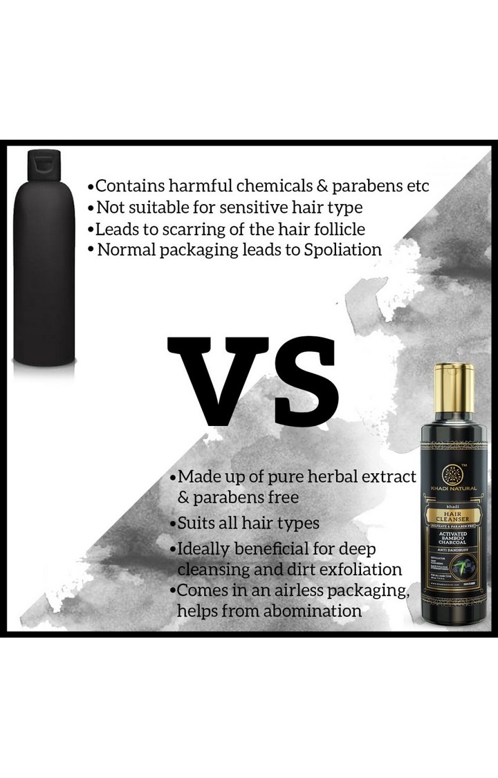 Charcoal Cleanser / Shampoo with Activated Bamboo Charcoal Sulphate Paraben Free