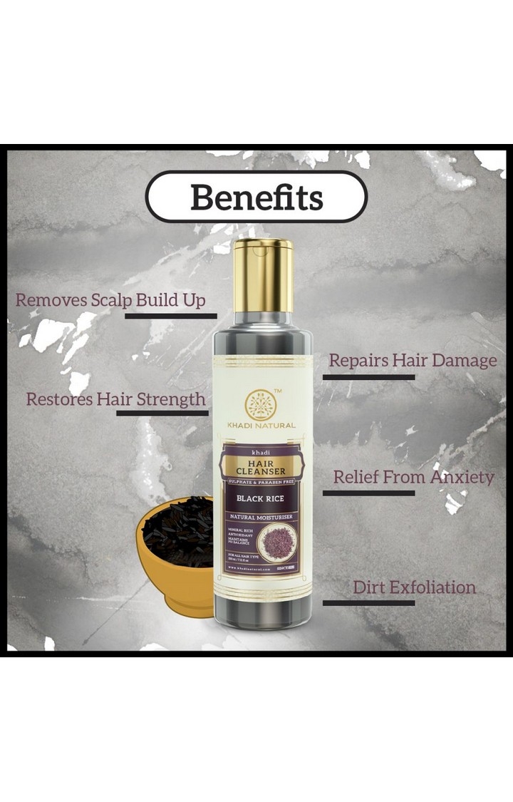 Black Rice Cleanser / Shampoo Sulphate Paraben Free
