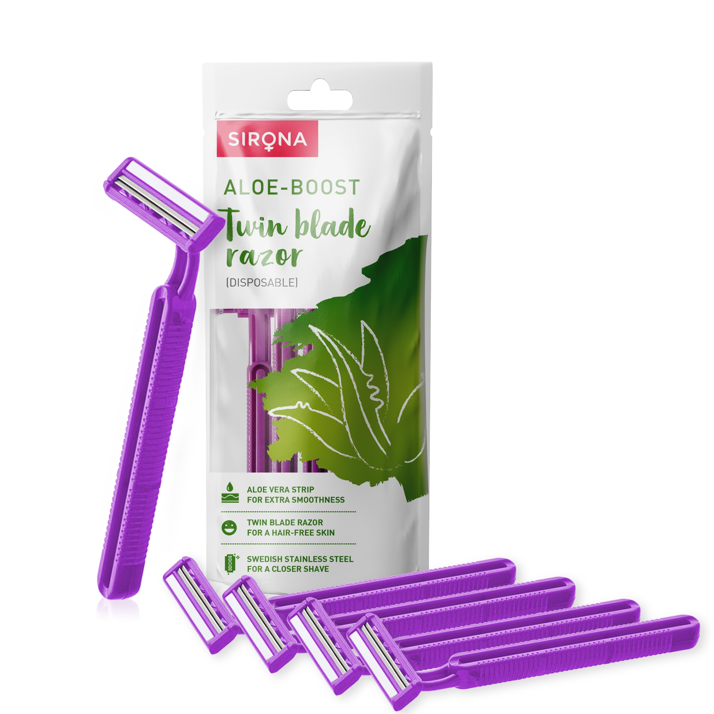 Sirona | Sirona Disposable Shaving Razor For Women With Aloe Boost - Pack Of 5