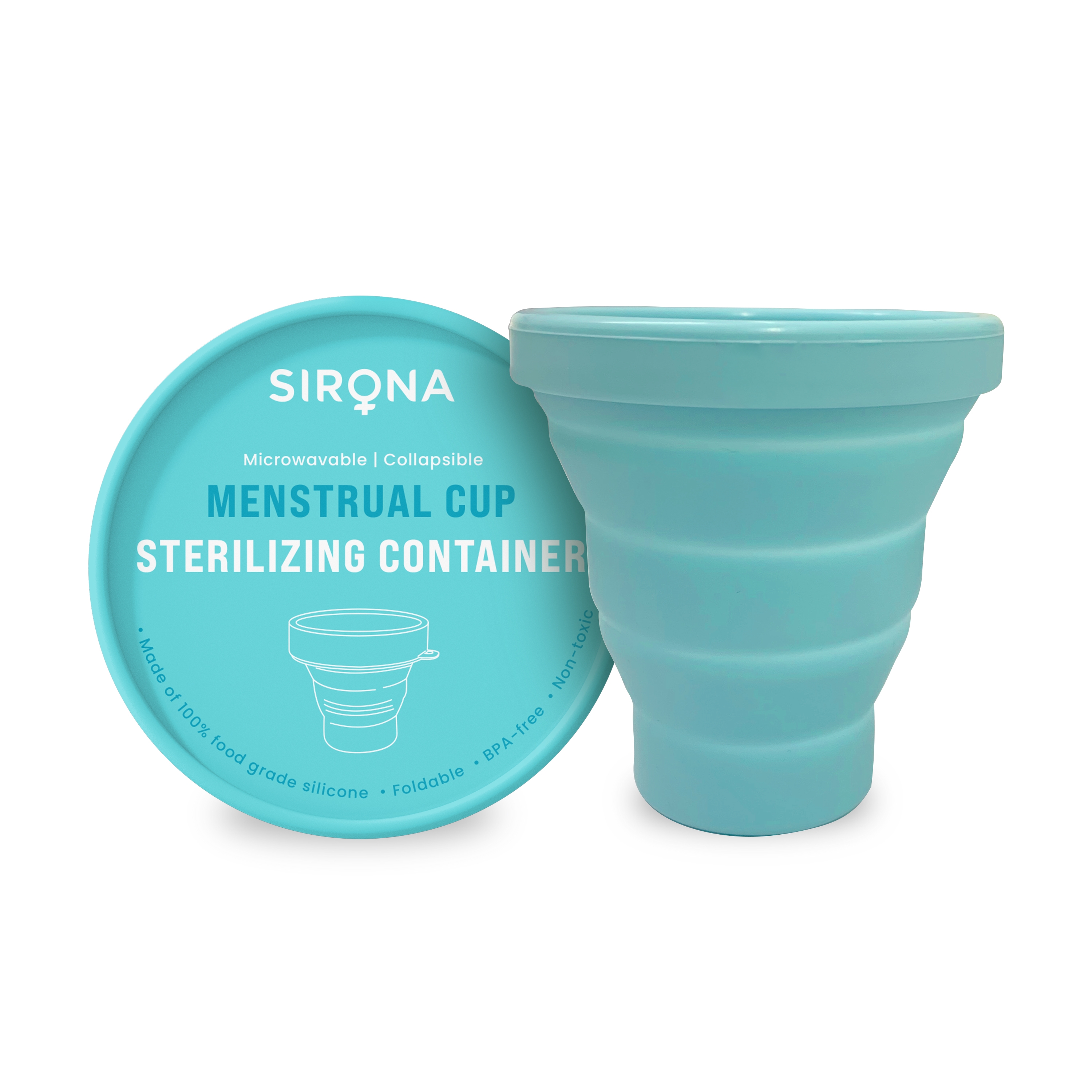 Sirona | Sirona Collapsible Silicone Cup Foldable Sterilizing Container Cup for Menstrual Cups - 1 Unit 