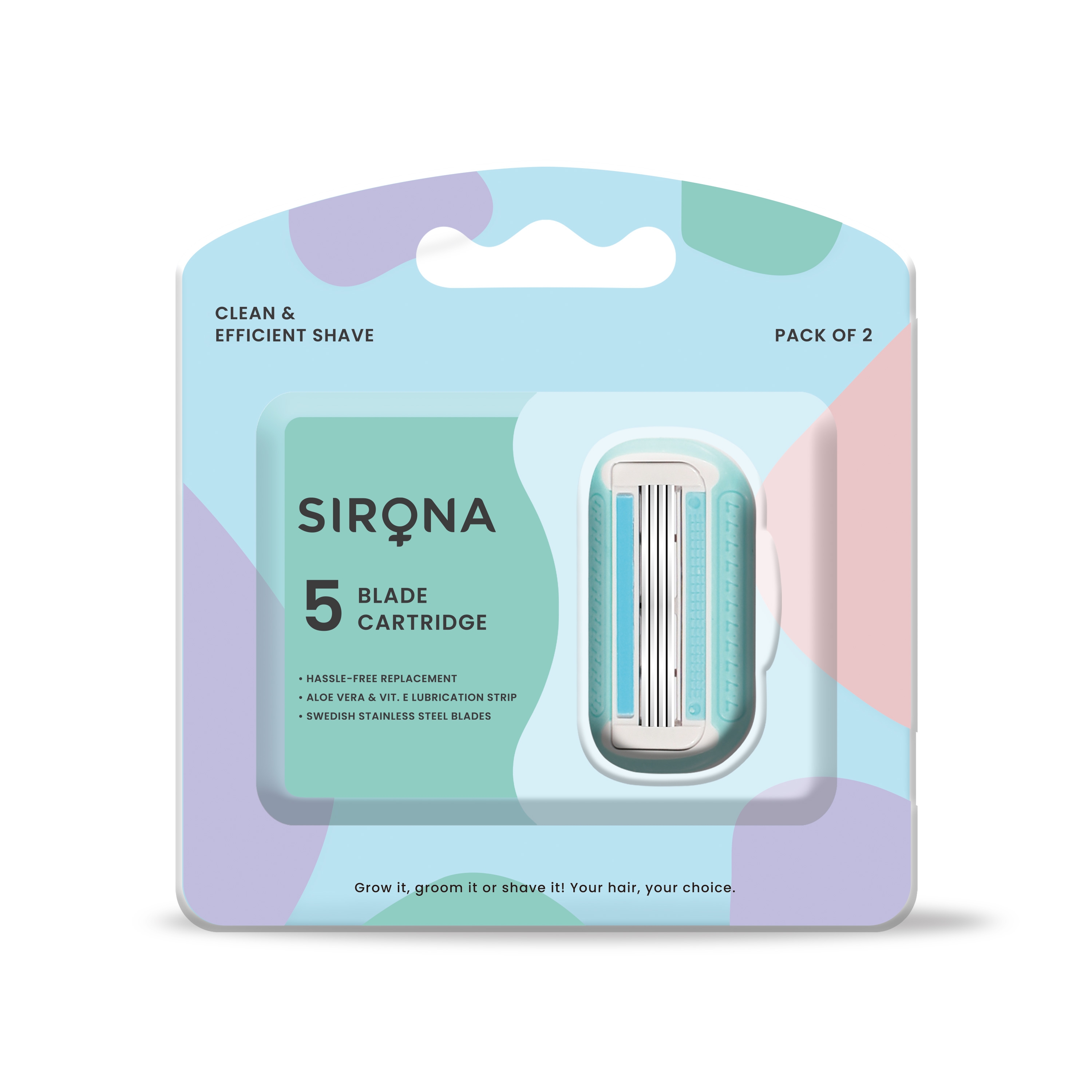 Sirona | Sirona Hair Removal Razor Blades/Refills/Cartridges For Women – Pack Of 2 With 5 Swedish Stainless Steel Blade, Aloe Vera & Vitamin E Lubrication Strip