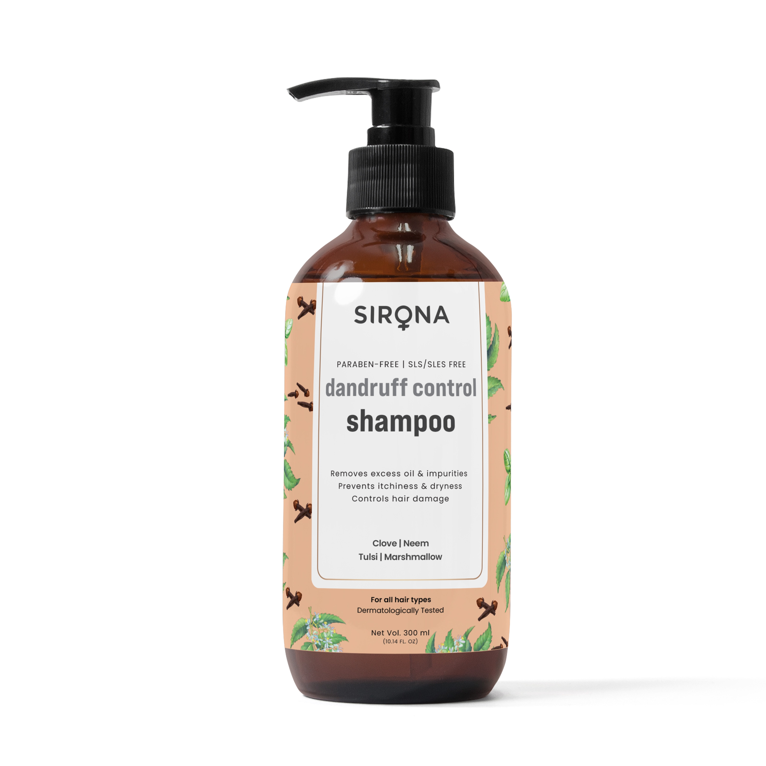 Sirona | Sirona Marshmallow & Clove Anti Dandruff Shampoo with Neem & Tulsi for Men & Women - 300 ml 