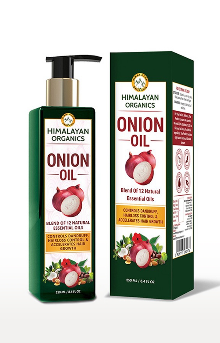 Himalayan Organics Onion Hair Oil - Controls Hair Fall - Promotes Hair Growth - No Mineral Oils & Silicones, 250 ml
