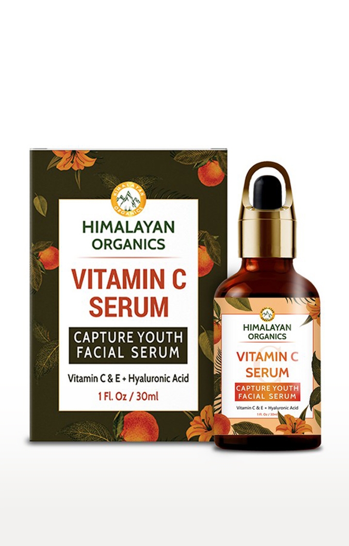 Himalayan Organics | Himalayan Organics Vitamin C Serum For Face Capture Youth with Hyaluronic Acid and Vitamin E - Brightening & Night Skin Repair, 30 ml