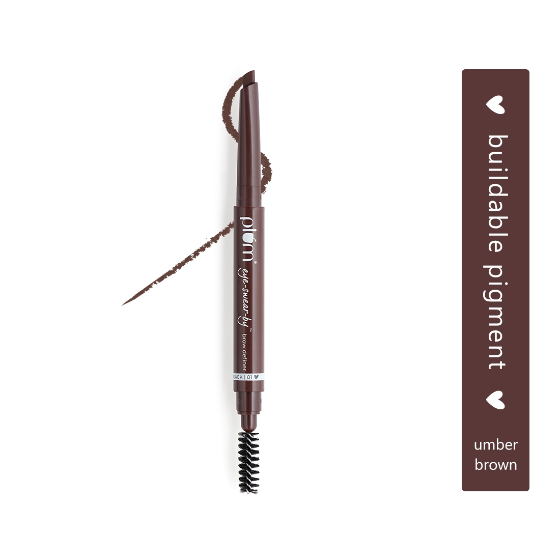 Plum Be Good | Plum Eye-Swear-By Brow Definer - Umber Brown | Buildable Pigment | With Vitamin E | 100% Vegan & Cruelty Free