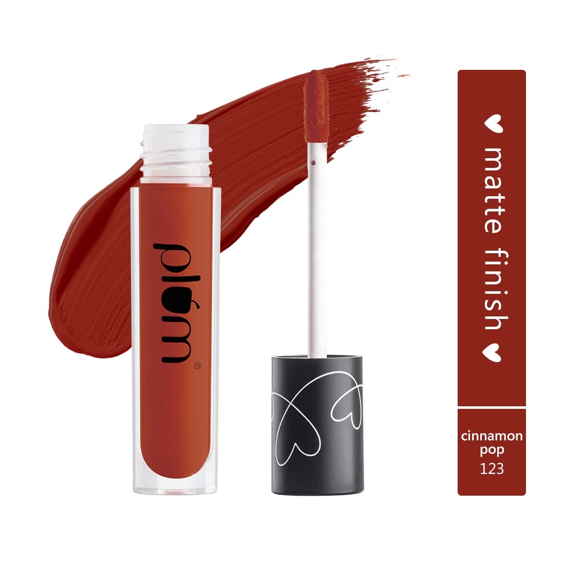 plum | Plum Matte In Heaven Liquid Lipstick | Non-Drying | Smudge-Proof | 100% Vegan & Cruelty Free | Cinnamon Pop - 123