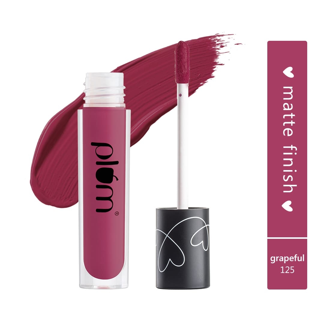 Plum Matte In Heaven Liquid Lipstick | Non-Drying | Smudge-Proof | 100% Vegan & Cruelty Free | Grapeful - 125