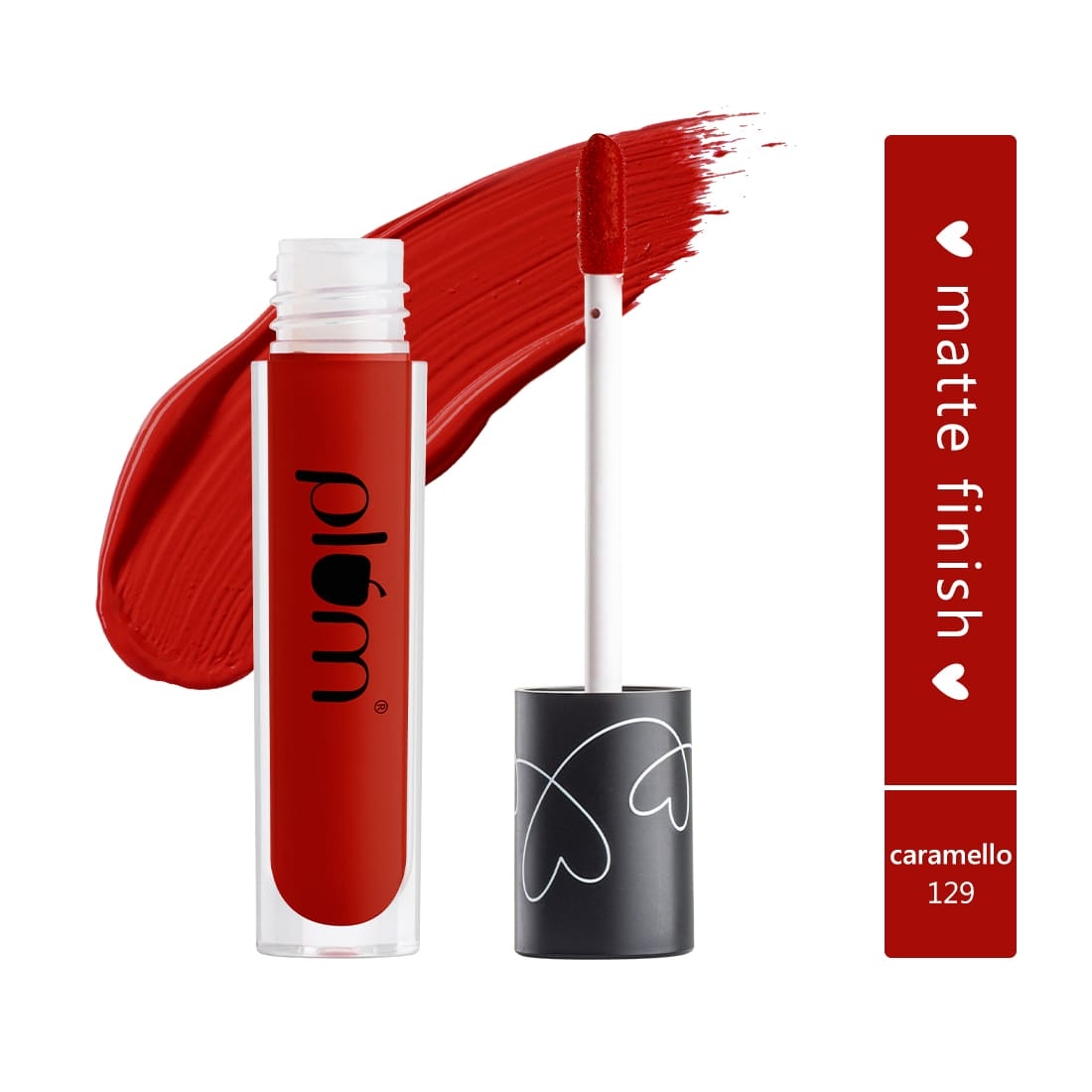 Plum Matte In Heaven Liquid Lipstick | Non-Drying | Smudge-Proof | 100% Vegan & Cruelty Free | Caramello - 129