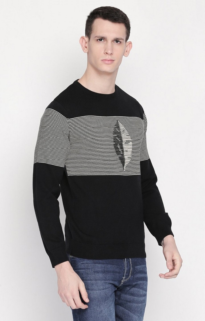 Men's Black Cotton Printed Sweatshirts