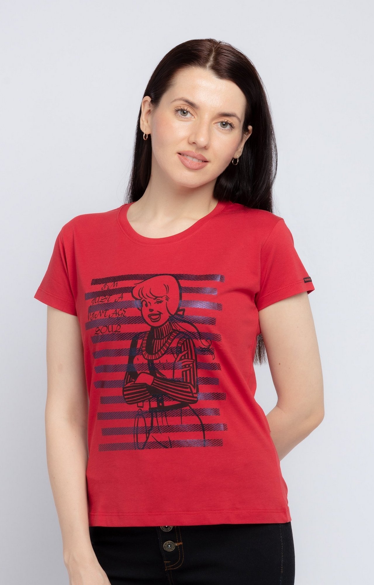 Status Quo | Red Printed Women Archies T-Shirt