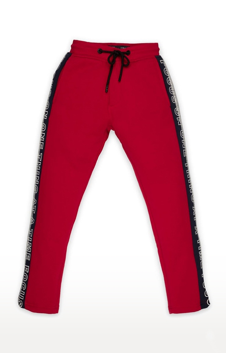 Status Quo | Boy's Red Solid Trackpants