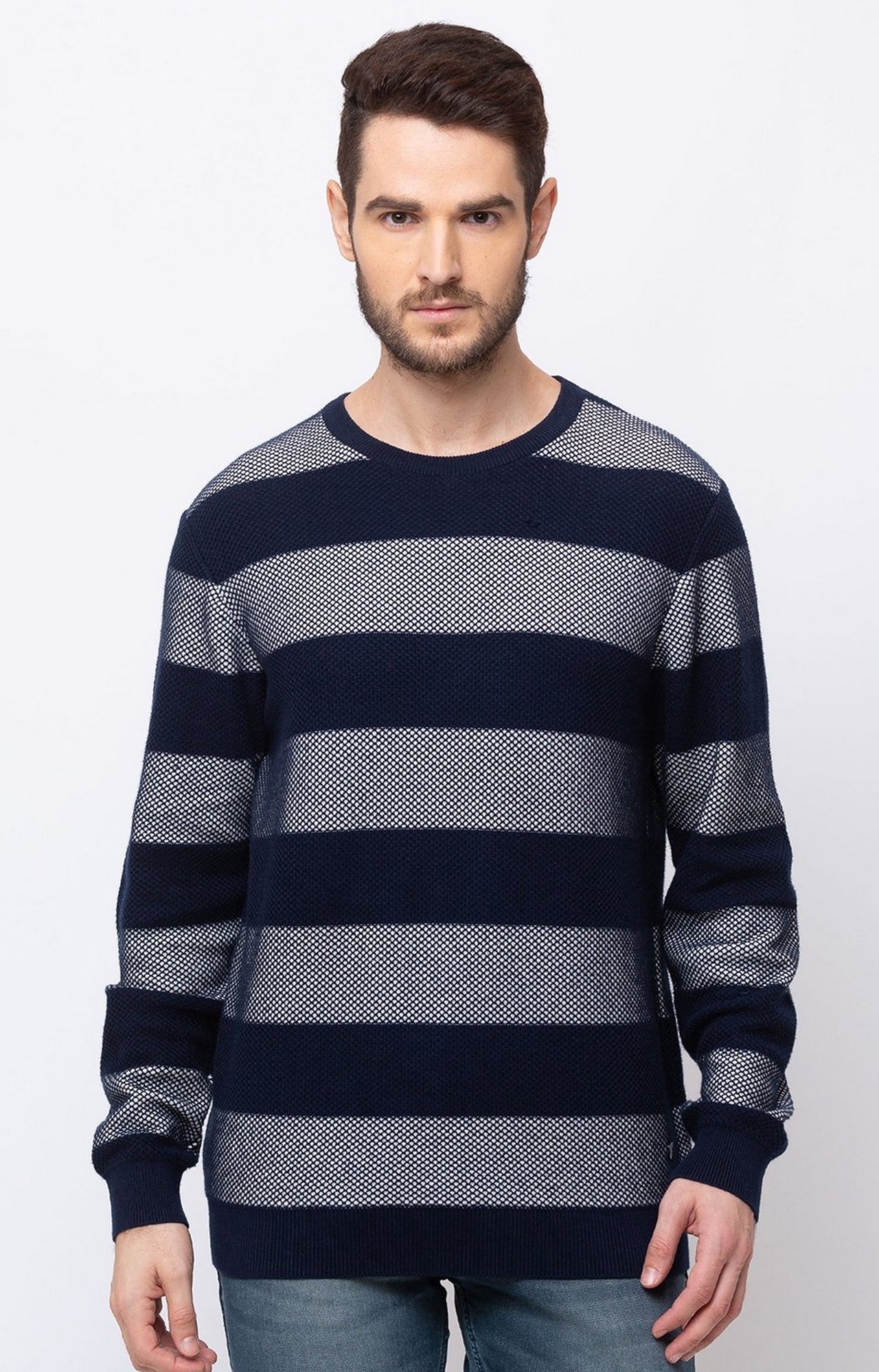 Status Quo | Navy Striped Sweater