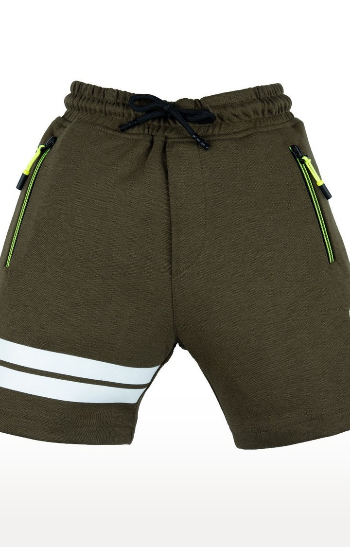 Boy's Green Printed Shorts