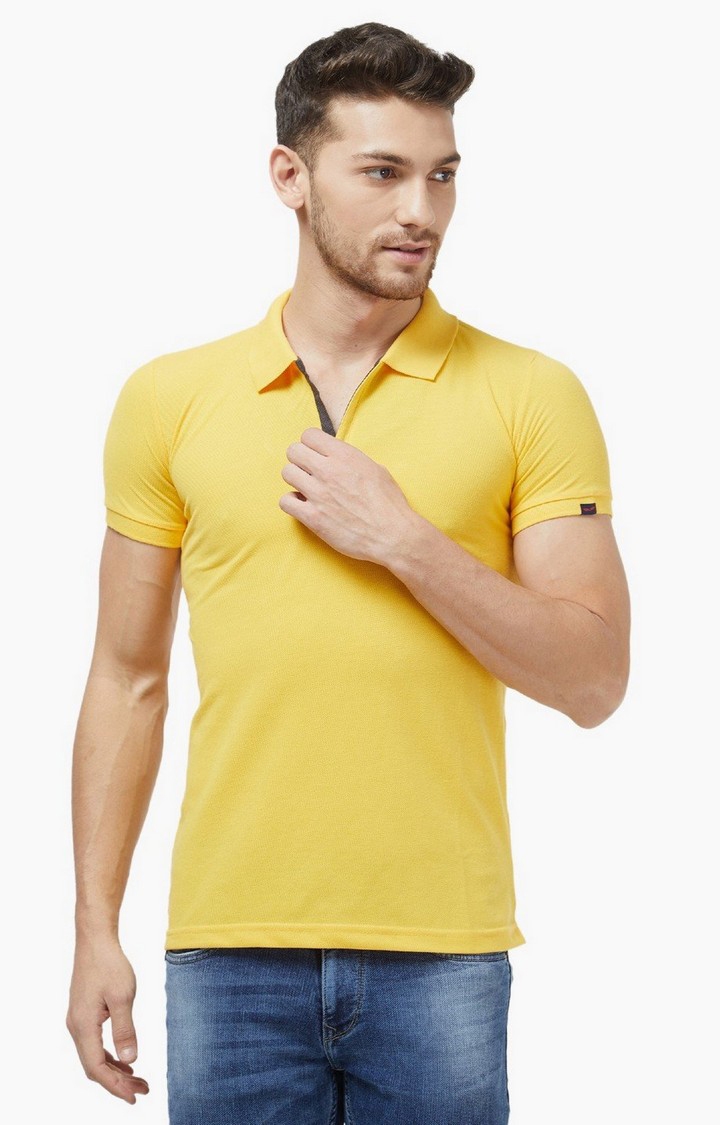 Yellow Polycotton Solid Polos