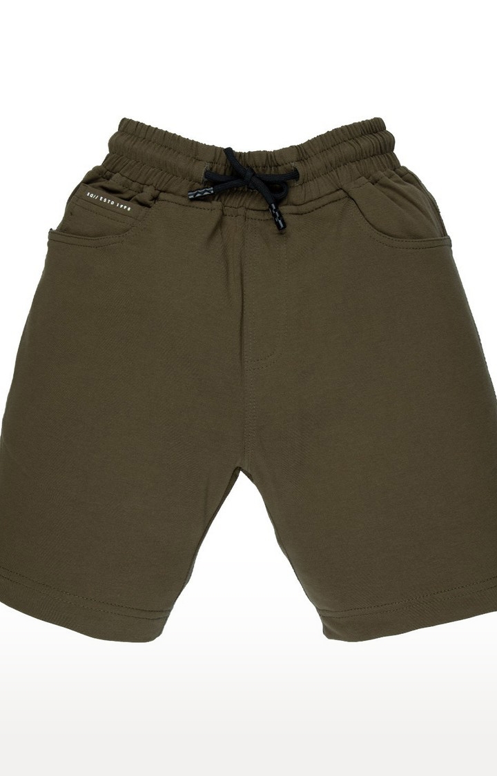 Boy's Green Printed Shorts